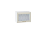 Шкаф верхний горизонтальный остекленный Ницца (358х500х318) Белый/Агат
