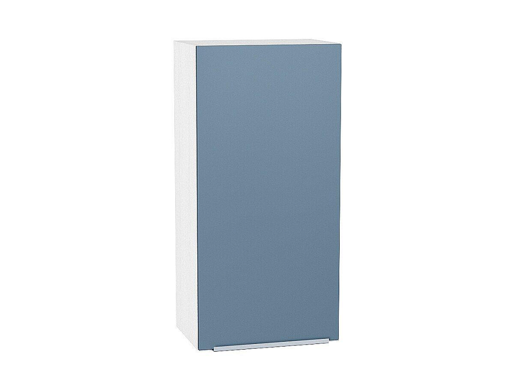 Шкаф верхний с 1-ой дверцей Фьюжн (920х400х320) Белый/silky blue