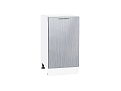 Шкаф нижний с 1-ой дверцей Валерия-М (816х450х478) Белый/Серый металлик дождь светлый