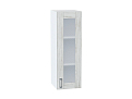 Шкаф верхний с 1-ой остекленной дверцей Лофт (920х300х320) Белый/nordic oak