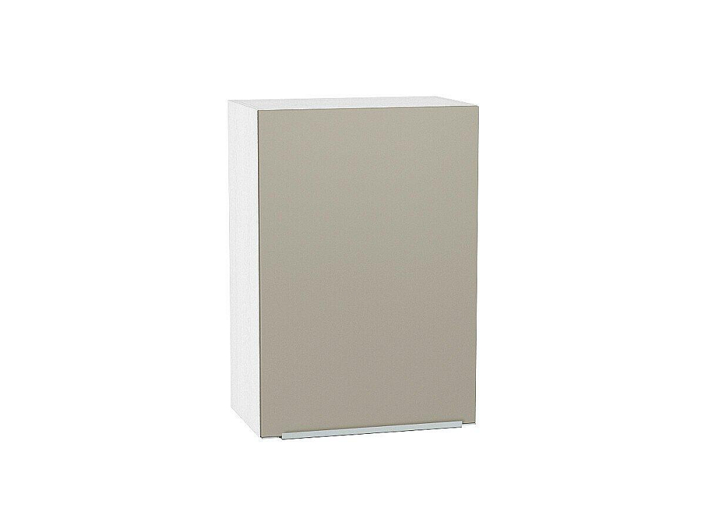 Шкаф верхний с 1-ой дверцей Фьюжн (716х500х320) Белый/silky grey