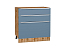 Шкаф нижний с 3-мя ящиками Фьюжн (816х800х480) Дуб Вотан/Silky Blue