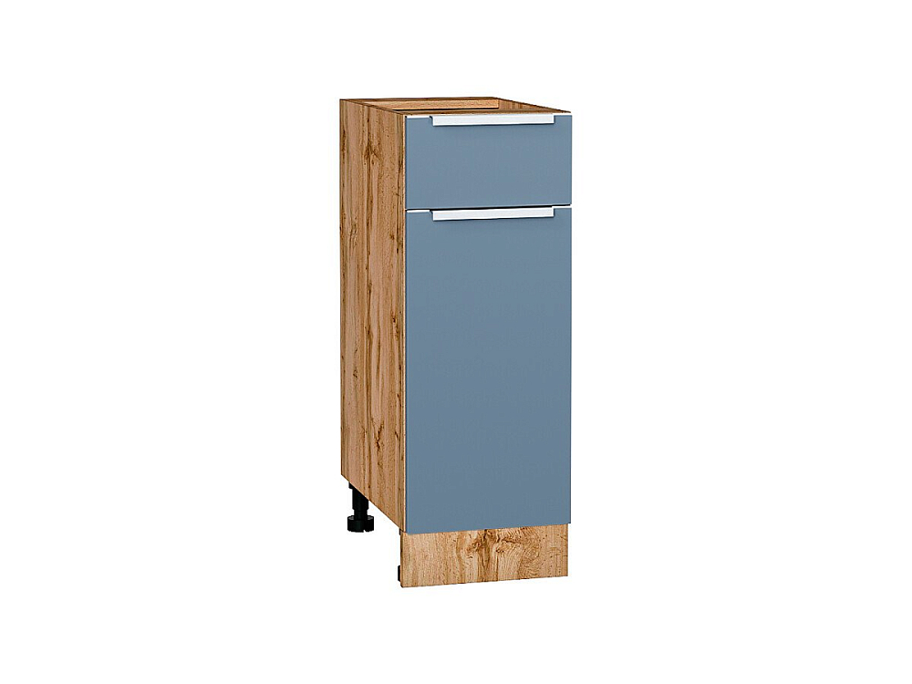 Шкаф нижний с 1-ой дверцей и ящиком Фьюжн (816х300х480) Дуб Вотан/silky blue