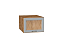 Шкаф верхний горизонтальный остекленный глубокий Ницца (358х500х574) Дуб Вотан/Графит