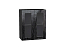 Шкаф верхний с 2-мя остекленными дверцами Валерия-М (716х600х318) Graphite/Черный металлик дождь
