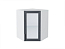 Шкаф верхний угловой остекленный Сканди (716х600х600) Белый/Graphite Softwood