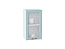 Шкаф верхний с 1-ой остекленной дверцей Ницца (716х400х318) Белый/Голубой