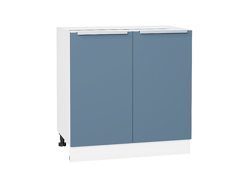 Шкаф нижний с 2-мя дверцами Фьюжн (816х800х480) Белый/silky blue