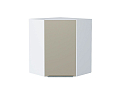 Шкаф верхний угловой Фьюжн (716х600х600) Белый/silky grey
