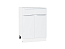 Шкаф нижний с 2-мя дверцами и ящиком Фьюжн (816х600х480) Белый/Silky White