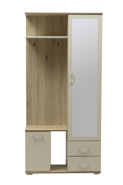 Шкаф комбинированный Кармен-1 дуб сонома/белый/зеркало
