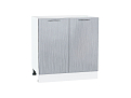 Шкаф нижний с 2-мя дверцами Валерия-М (816х800х478) Белый/Серый металлик дождь светлый