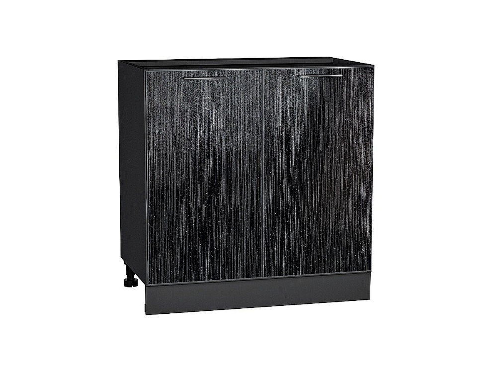 Шкаф нижний с 2-мя дверцами Валерия-М (816х800х478) graphite/Черный металлик дождь