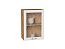 Шкаф верхний с 1-ой остекленной дверцей Ницца (716х500х318) Дуб Вотан/Белый