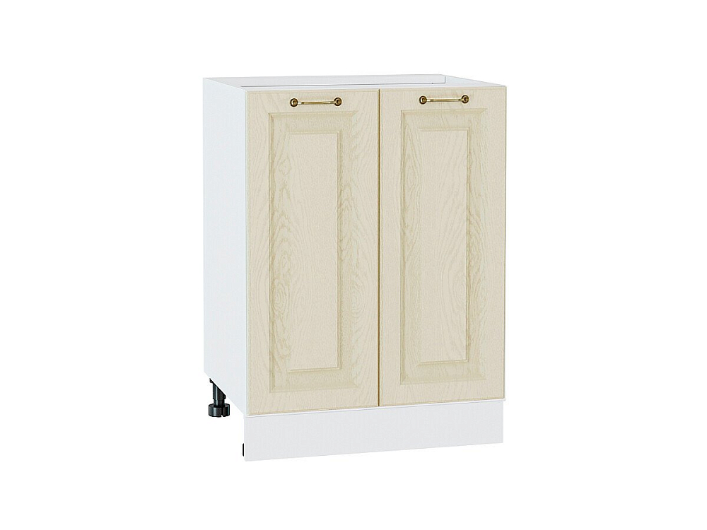 Шкаф нижний с 2-мя дверцами Ницца (816х600х478) Белый/Дуб крем