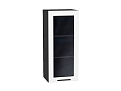 Шкаф верхний с 1-ой остекленной дверцей Глетчер (920х400х318) graphite/Айленд Силк