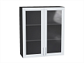 Шкаф верхний с 2-мя остекленными дверцами Сканди (920х800х320) graphite/white softwood