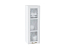 Шкаф верхний с 1-ой остекленной дверцей Ницца (920х300х318) Белый/Белый