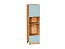 Шкаф пенал с 1-ой дверцей и ящиком под технику Ницца (2132х600х574) Дуб Вотан/Голубой