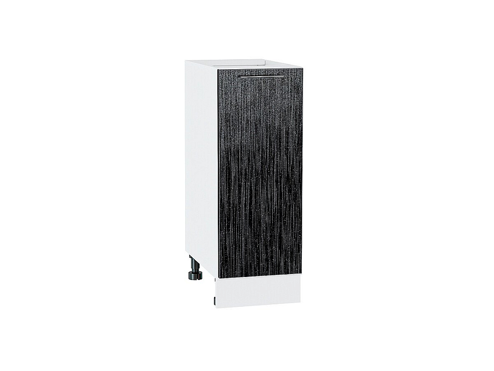 Шкаф нижний с 1-ой дверцей Валерия-М (816х300х478) Белый/Черный металлик дождь