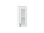 Шкаф верхний с 1-ой остекленной дверцей Лофт (716х300х320) Белый/Super White
