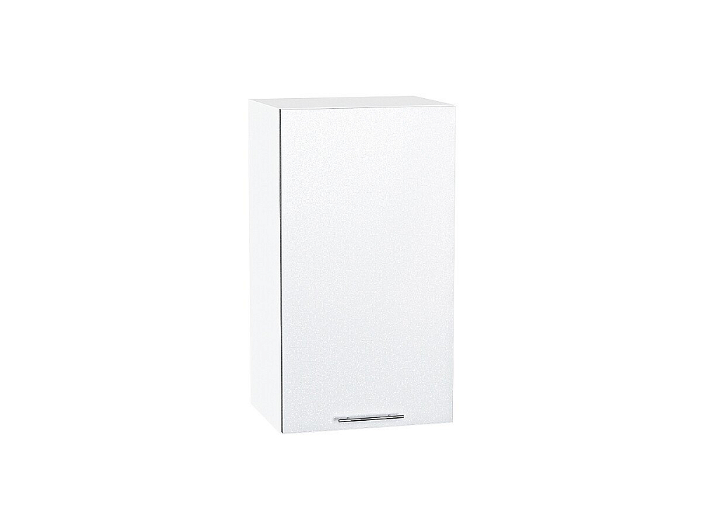 Шкаф верхний с 1-ой дверцей Валерия-М (716х400х318) Белый/белый металлик