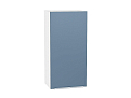 Шкаф верхний с 1-ой дверцей Фьюжн (920х450х320) Белый/silky blue