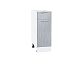 Шкаф нижний с 1-ой дверцей и ящиком Валерия-М (816х300х478) Белый/Серый металлик дождь светлый
