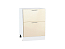 Шкаф нижний с 2-мя ящиками Валерия-М (816х600х478) Белый/Бежевый металлик