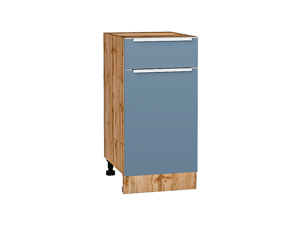 Шкаф нижний с 1-ой дверцей и ящиком Фьюжн (816х400х480) Дуб Вотан/silky blue