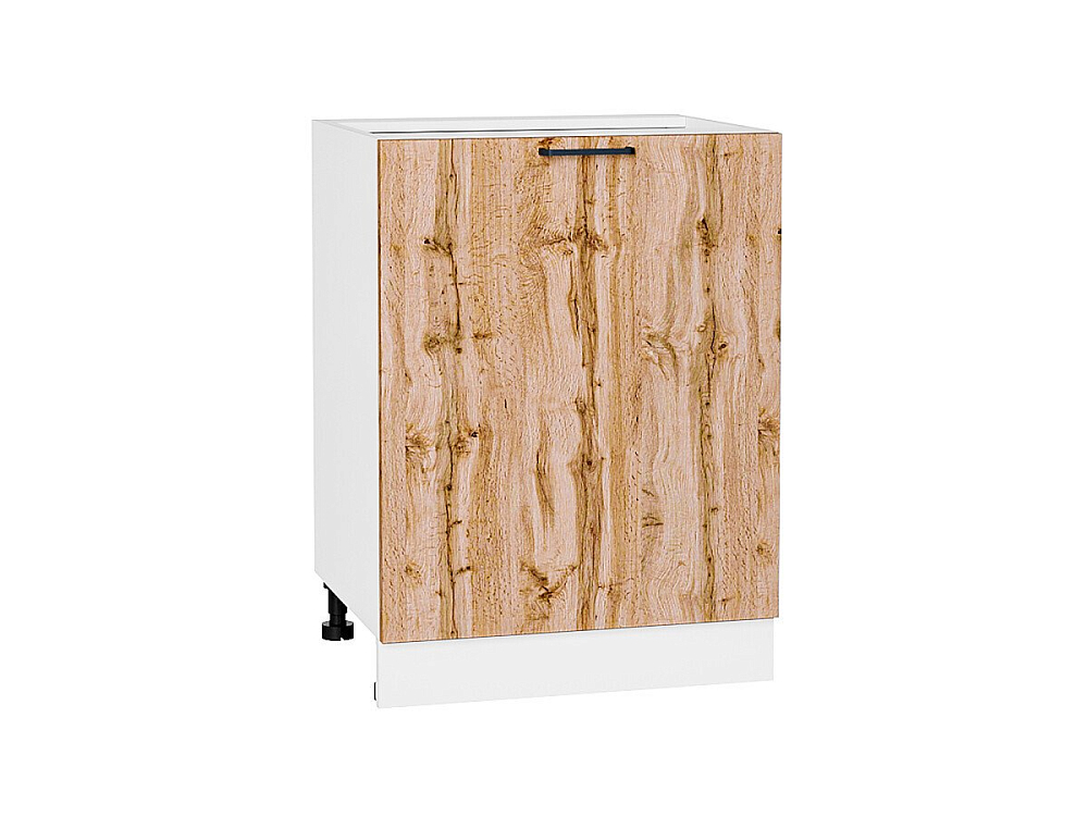 Шкаф нижний с 1-ой дверцей Флэт (816х600х478) Белый/wotan oak 2s