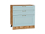 Шкаф нижний с 3-мя ящиками Ницца (816х800х478) Дуб Вотан/Голубой