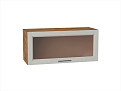Шкаф верхний горизонтальный остекленный Сканди (358х800х320) Дуб Вотан/cappuccino softwood