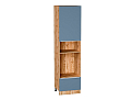 Шкаф пенал с 1-ой дверцей и ящиком под технику Фьюжн (2336х600х576) Дуб Вотан/silky blue