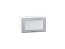 Шкаф верхний горизонтальный остекленный Валерия-М (358х600х318) Белый/Серый металлик дождь светлый