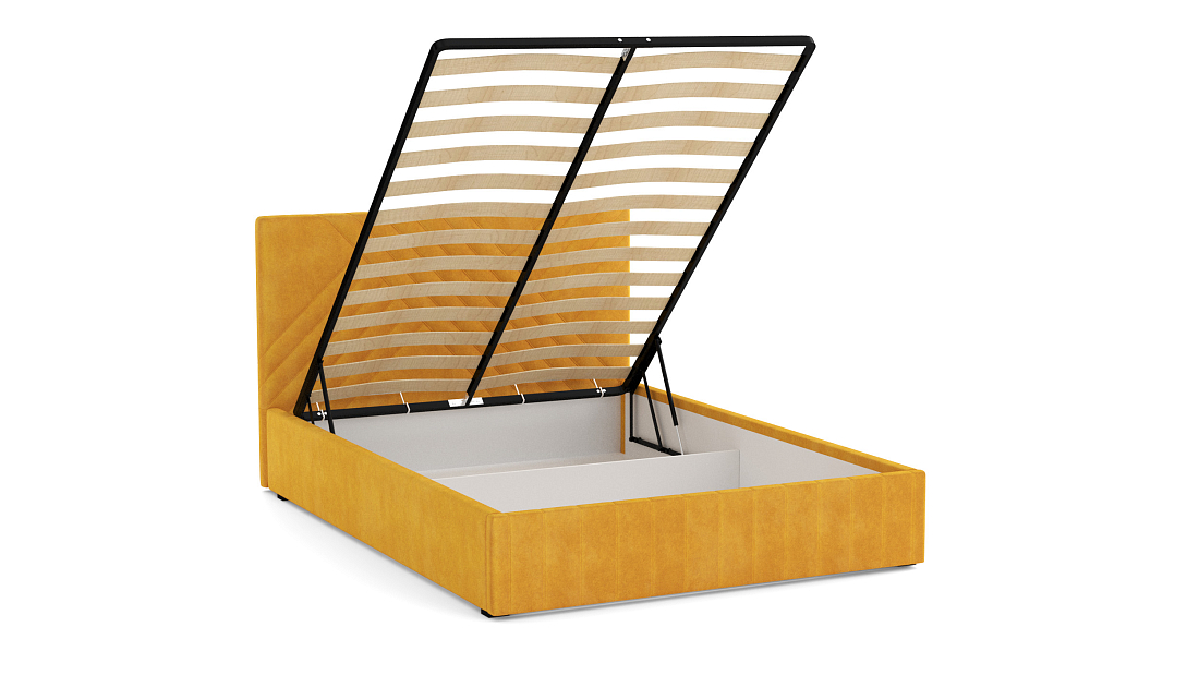 Кровать "Гамма" 1600 с подъемным мех. велюр тенерифе куркума