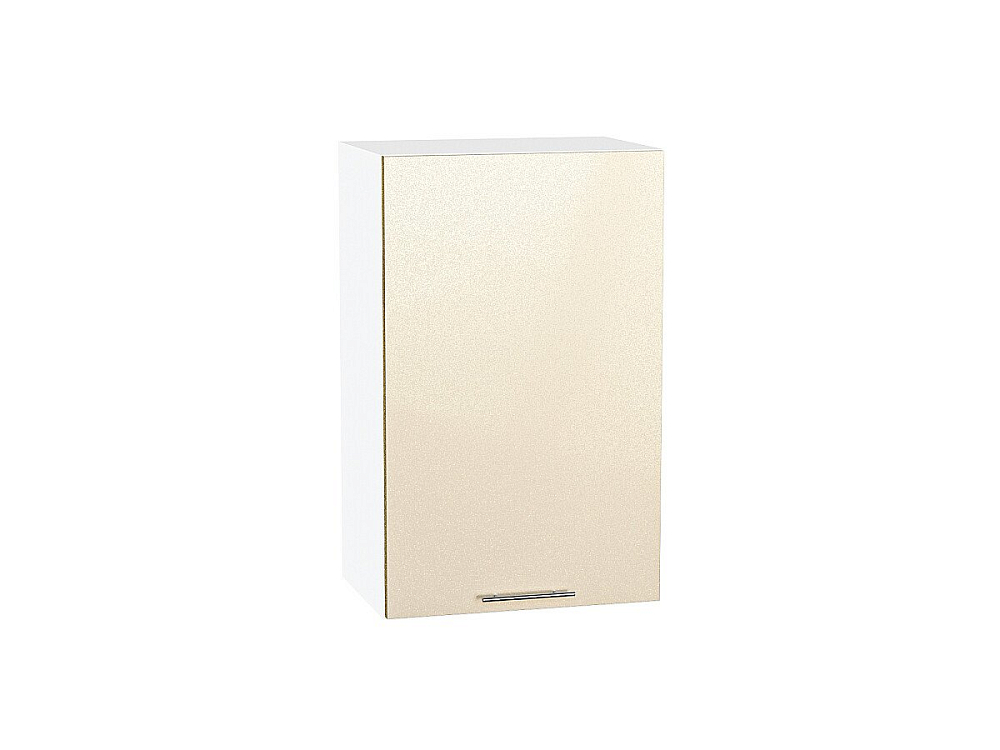 Шкаф верхний с 1-ой дверцей Валерия-М (716х450х318) Белый/Бежевый металлик