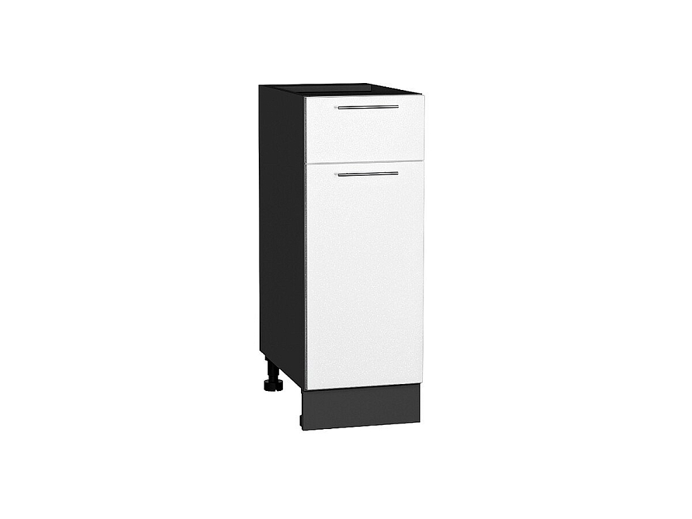 Шкаф нижний с 1-ой дверцей и ящиком Валерия-М (816х300х478) graphite/Белый металлик