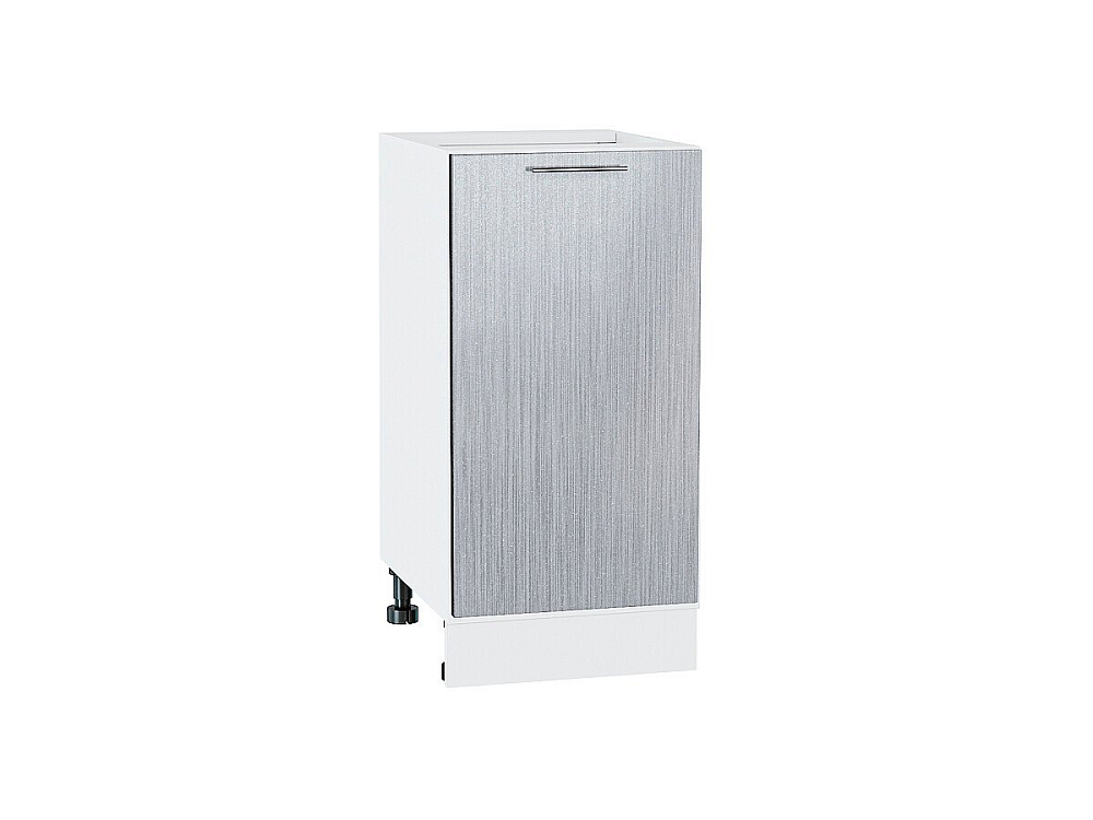 Шкаф нижний с 1-ой дверцей Валерия-М (816х400х478) Белый/Серый металлик дождь светлый