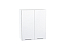 Шкаф верхний с 2-мя дверцами Валерия-М (716х600х318) Белый/Белый металлик