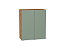 Шкаф верхний с 2-мя дверцами Фьюжн (716х600х320) Дуб Вотан/Silky Mint